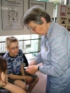 Frau Rades in Aktion
